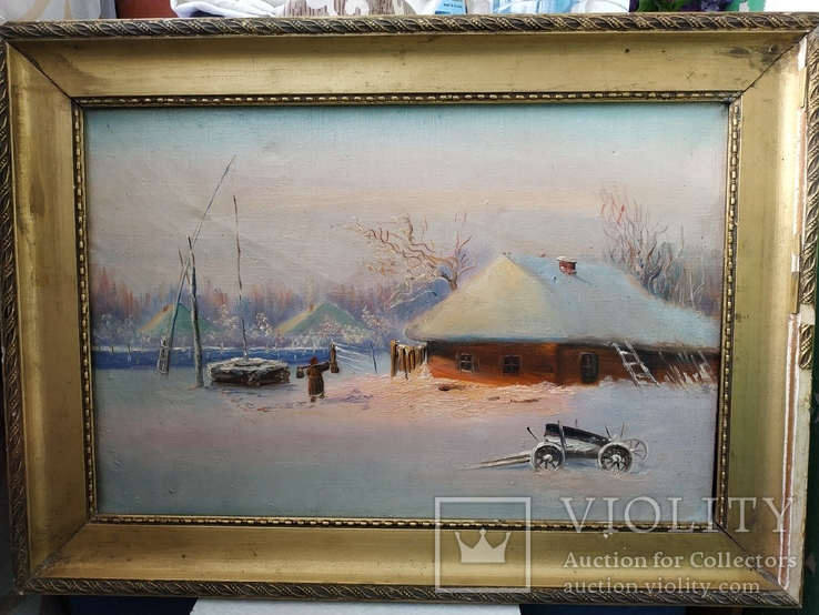 Картина "Зима в деревне"
