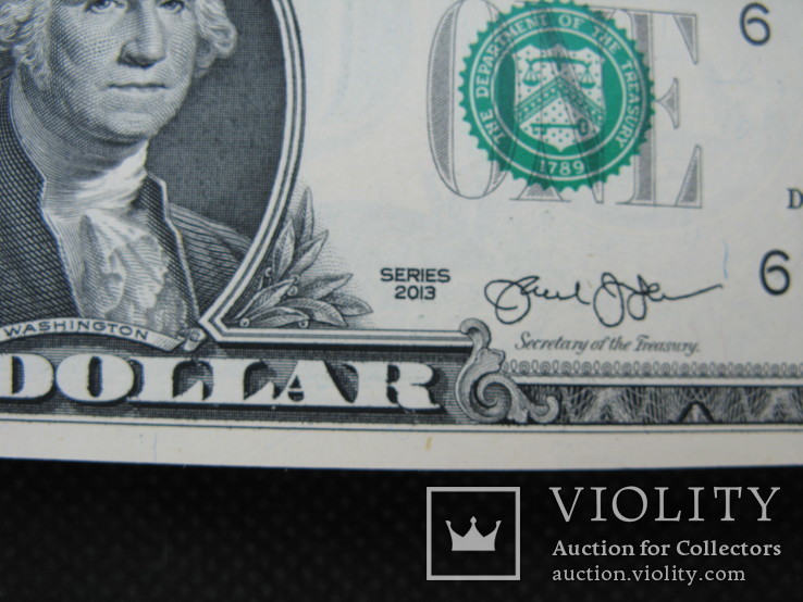 1 доллар США штат ДЖОРДЖІЯ 2013рік UNC корінець (100 банкнот номер в номер), фото №6