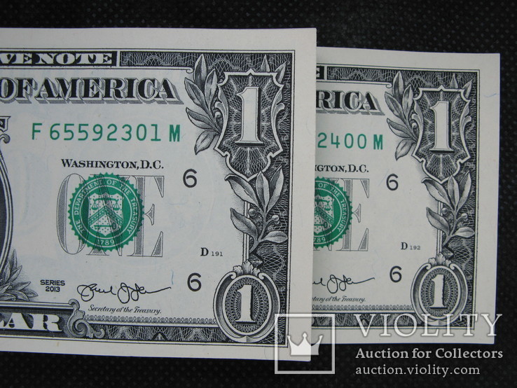 1 доллар США штат ДЖОРДЖІЯ 2013рік UNC корінець (100 банкнот номер в номер), фото №7