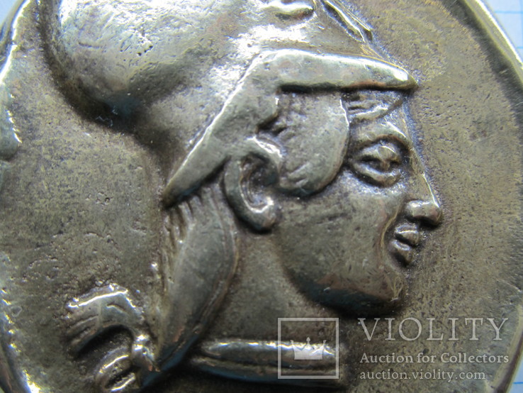 Монета А. Македонского, 240 грамм, 7 см., клейма. Копия., фото №3