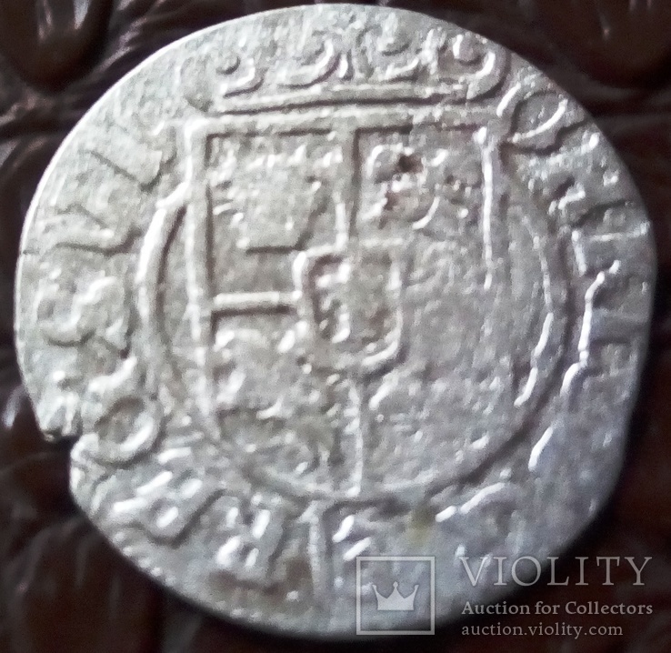 1 1/2 гроша 1635 року. Ельблінг (срібло) окуп. Швеція Христина, фото №3