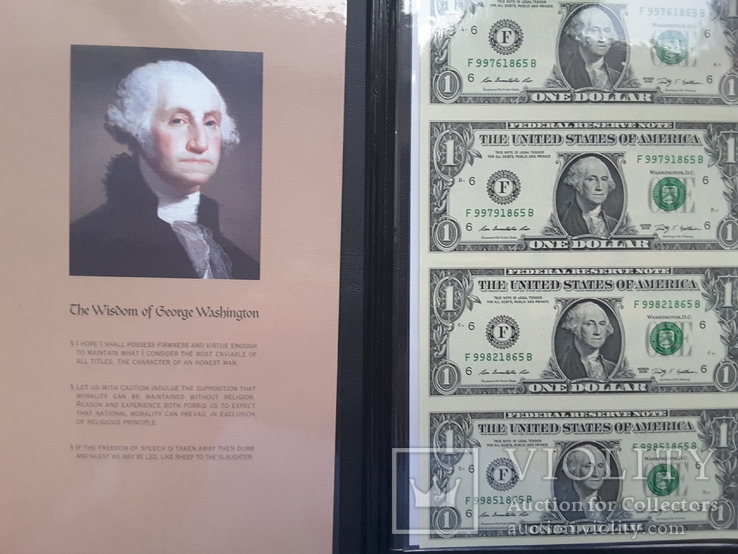 Буклет 1 × 4 Доллары США Неразрезанный с сертификатом, фото №2