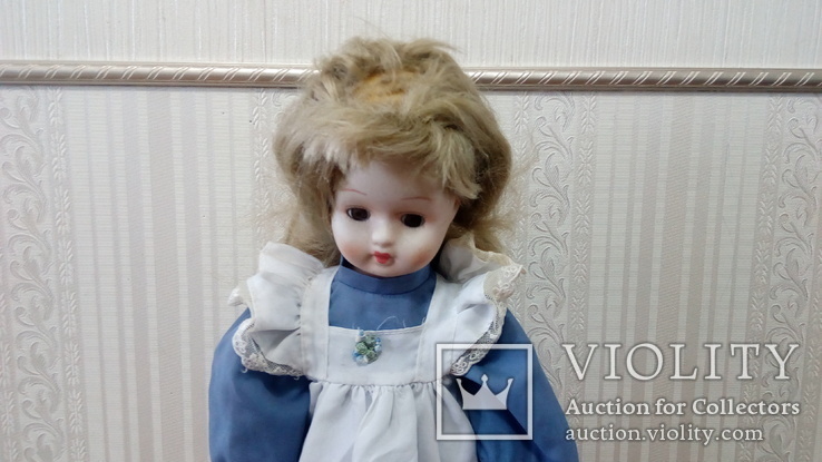 Фарфорова лялька, кукла 40 см  на подставке., фото №3