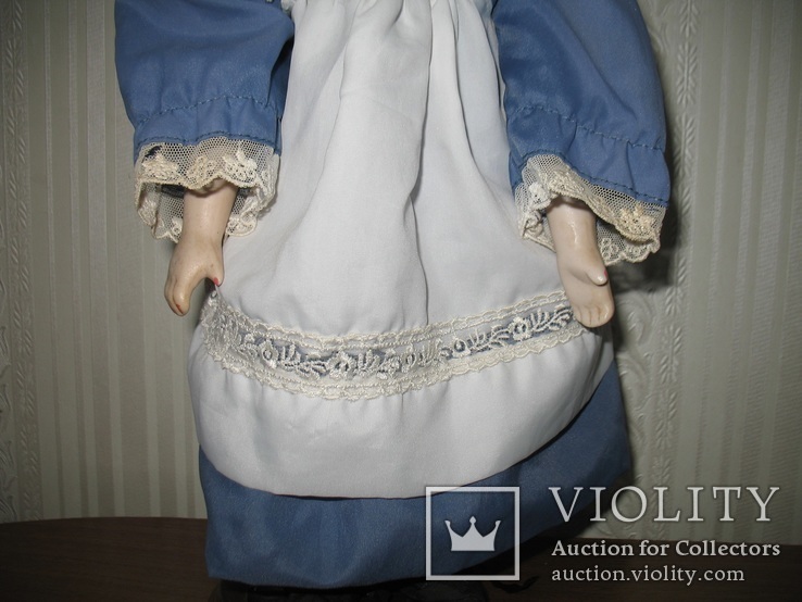Фарфорова лялька, кукла 40 см  на подставке., фото №5