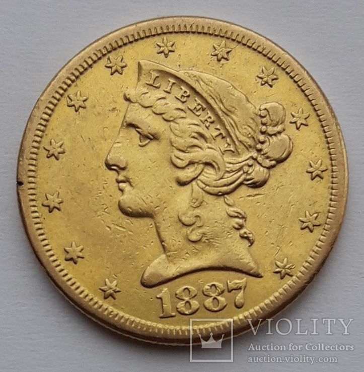 5 долларов 1887 г.