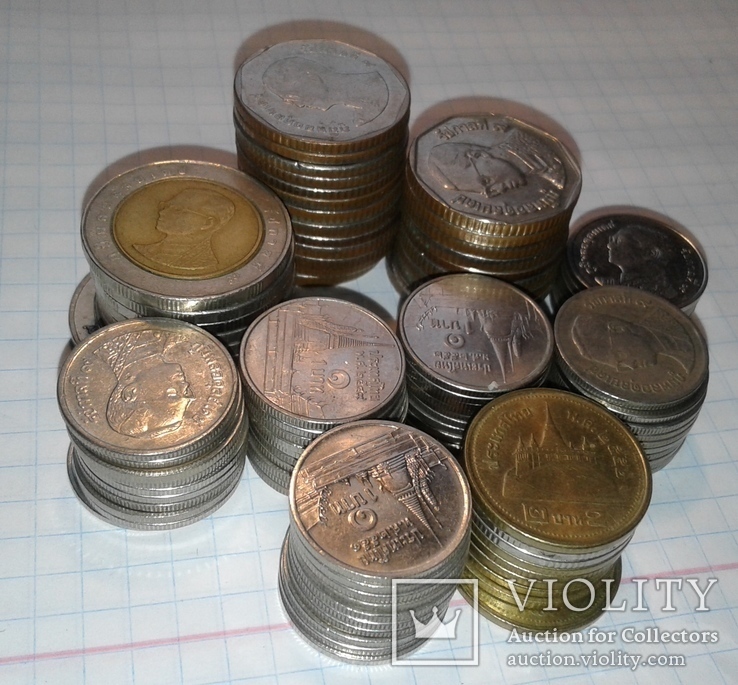 99 монет 276 Тайских бат номиналом 1,2,5 и 10, фото №3