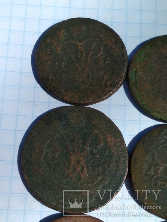 6 монет номиналом 2 копейки ( 1757, 1759, 1758, 1761 ), фото №3