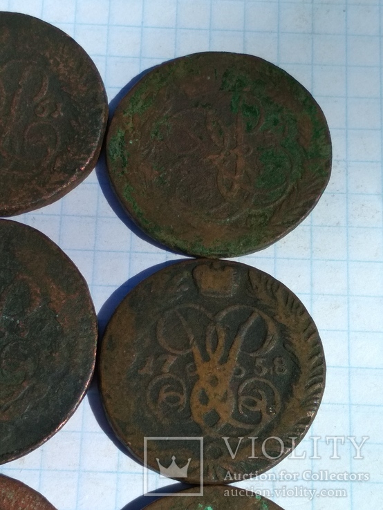 6 монет номиналом 2 копейки ( 1757, 1759, 1758, 1761 ), фото №4