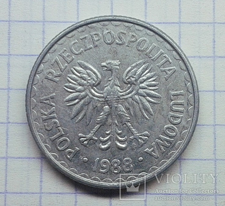 Польша 1 злотый 1988, фото №3