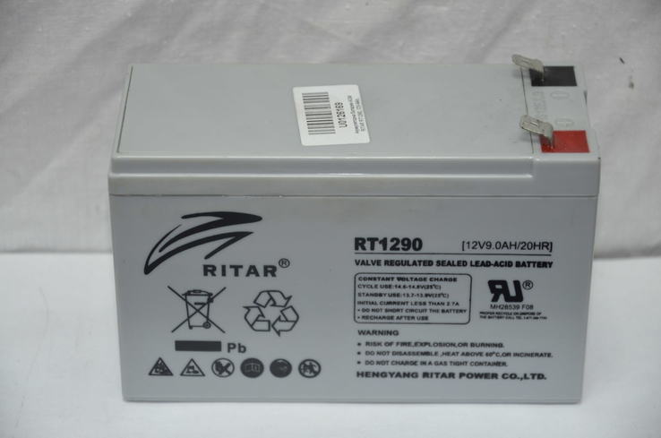 Аккумуляторная батарея AGM RITAR RT1290, Gray Case, 12V 9.0Ah, фото №2