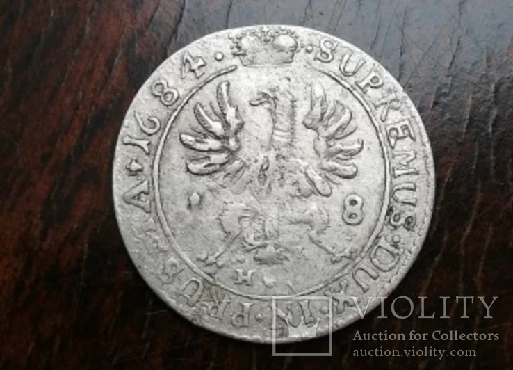Монета 18 грошей(ОРТ)1684 года Пруссия Кенигсберг, фото №3