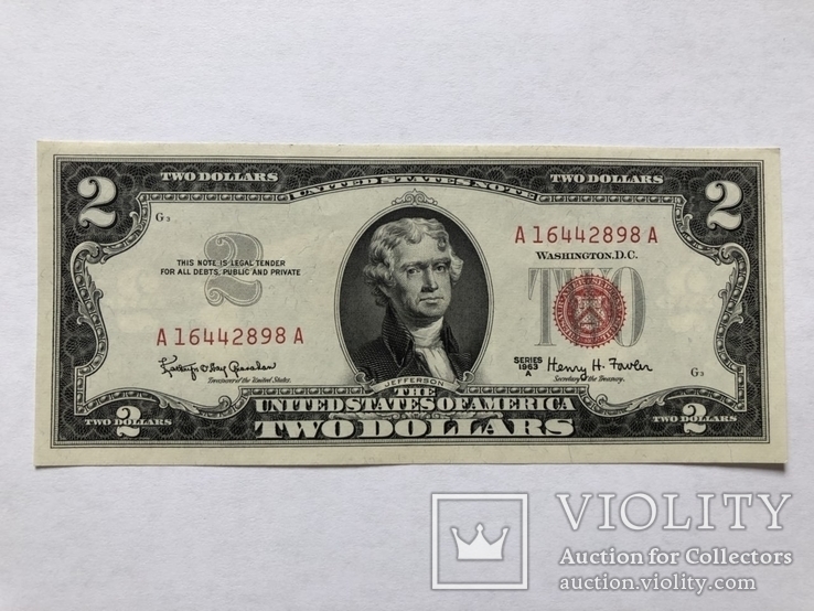 2$ США 1963 год