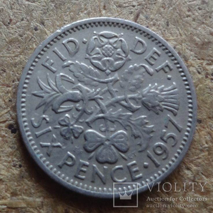 6 пенсов 1957  Великобритания   (П.10.28)~
