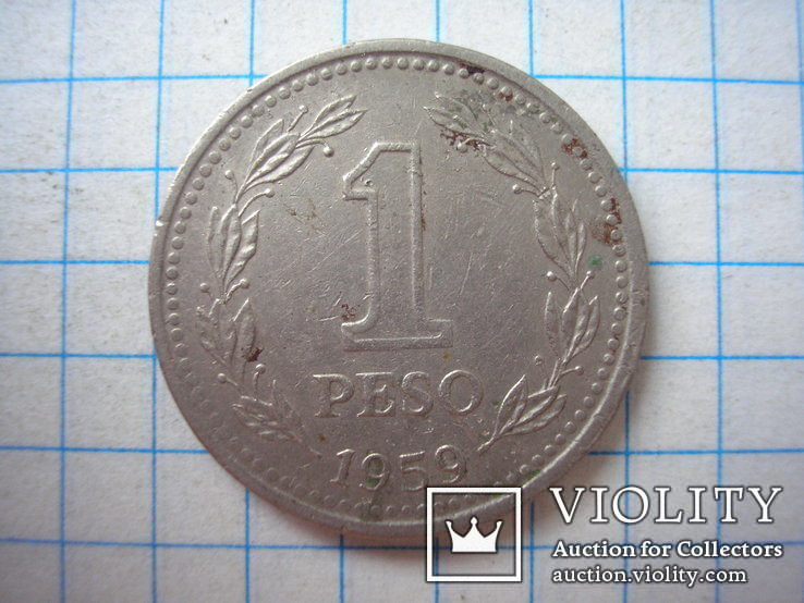 Аргентина.  1 песо  1959 год, фото №3