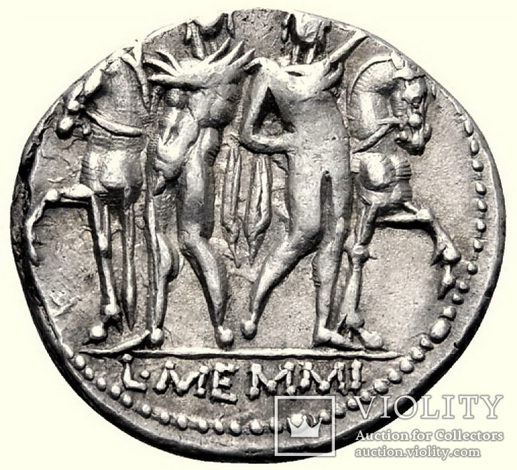 Республиканский денарий  L. Memmius 109 г. до н.э., фото №5