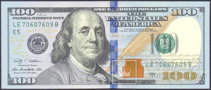 США - 100 $ долларов 2009 A - Richmond (E5) - UNC, Пресс, фото №3