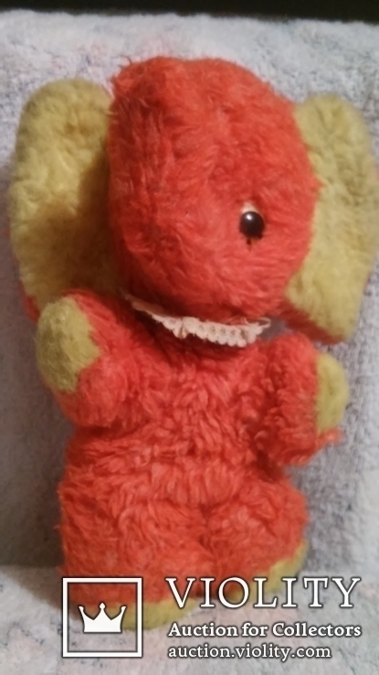 Мягкая игрушка: розовый слоник 25 см. времен ссср, фото №3