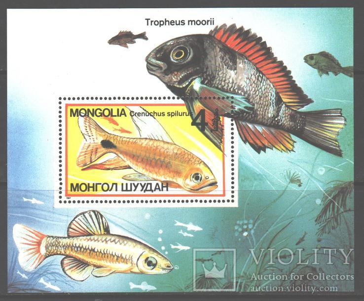 Монголия. 1987. Рыбы, блок **.