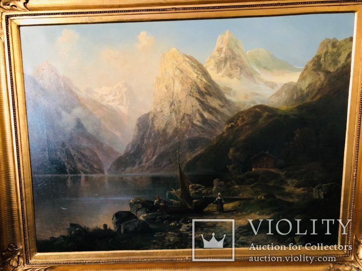 Картина “Горная река” худ. Кoken Edmund 1814-1872 г, фото №3