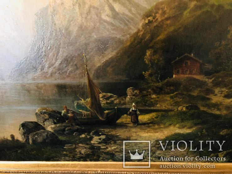 Картина “Горная река” худ. Кoken Edmund 1814-1872 г, фото №10