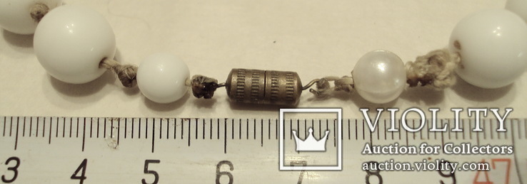 Бусы белые,с застёжкой закруткой-цилиндр, фото №12