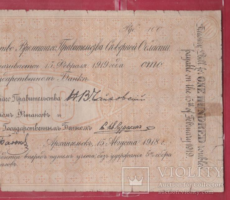 Северная Область. "Чайковка" 100 руб. 1918г., фото №3