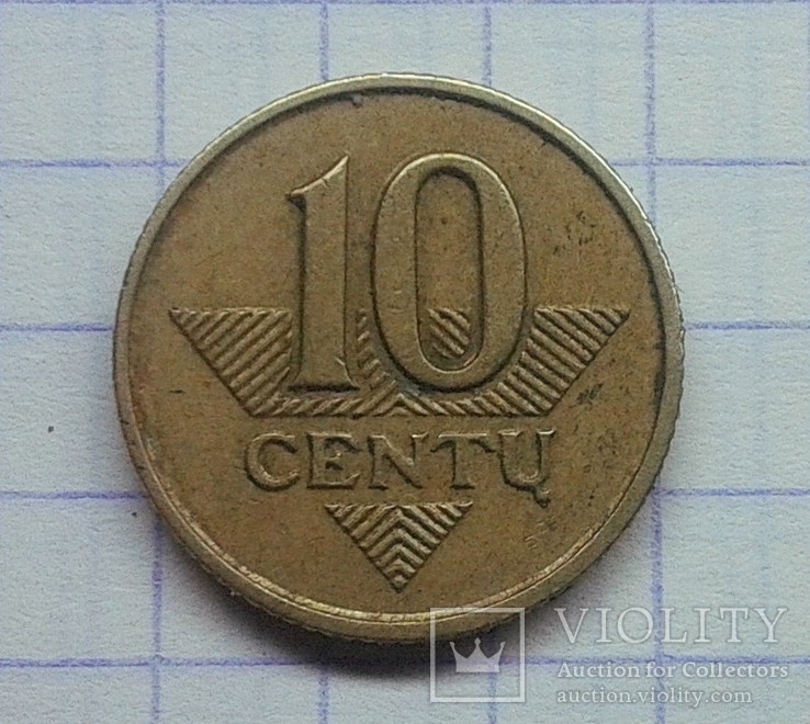 Литва 10 центов 1997, фото №2
