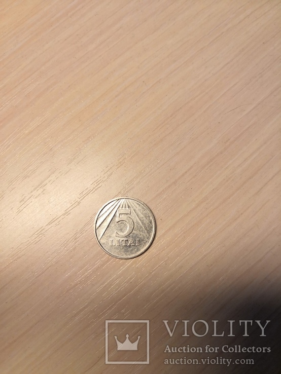 Монета в 5 литов 1991, фото №3