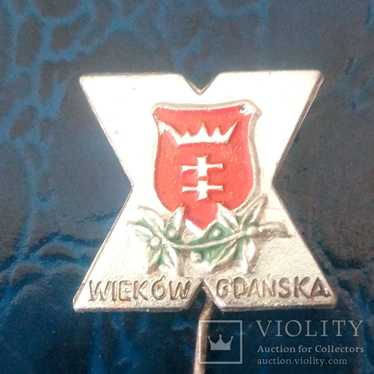 Знак иностранный Десять веков Гданску тысяча лет  герб геральдика Польша