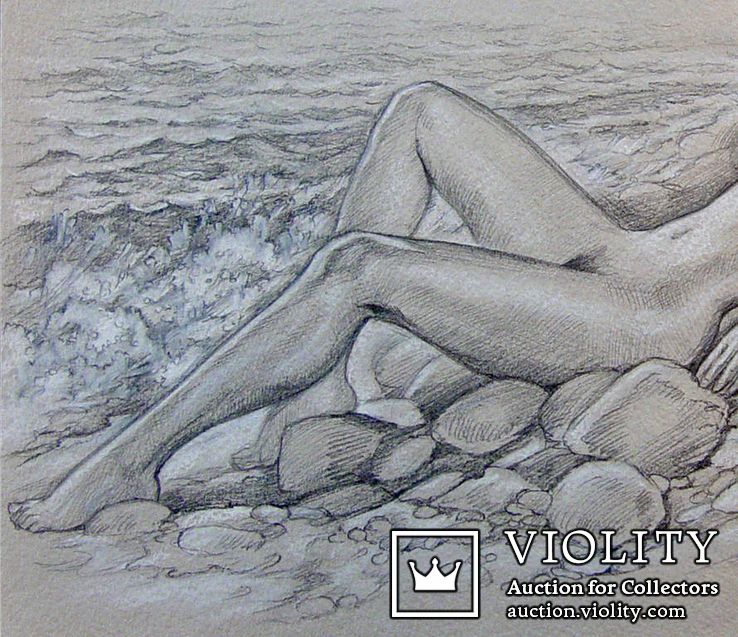 Рисунок "На диком пляже". Ирена Алисова, 29,7 х 21 см., фото №7
