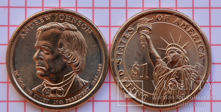1 доллар США 17-й президент Э.Джонсон, 2011 г