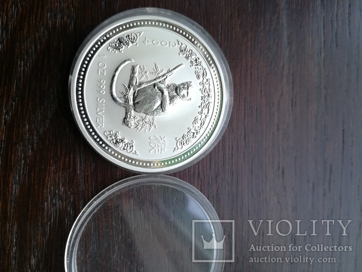 Серебряная монета "ГОД ОБЕЗЬЯНЫ" LUNAR 1 SERIES, 1 Доллар, фото №5