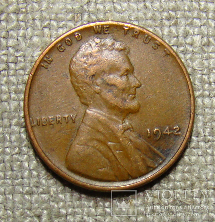 1 цент 1942 США, фото №3