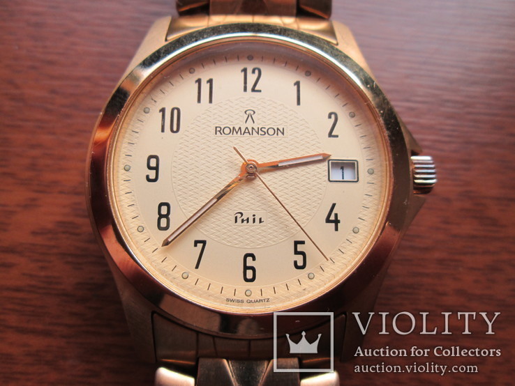 Швейцарские часы Romanson позолота 23к