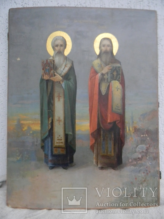 Икона Св.Харлампий и Власий. подписная Г.Кусаченко