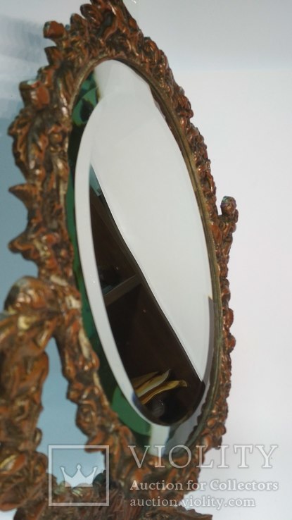 Старое настольное зеркало, бронза, Европа., фото №8