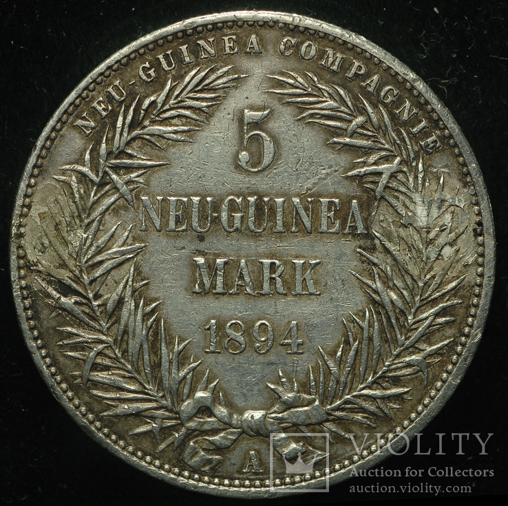 Германская Новая Гвинея 5 марок 1894 серебро, фото №3