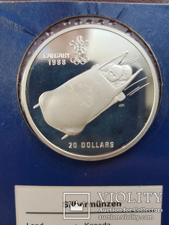 20 долларов Канада 1987год Серебро Олимпиада 31,1грамм в блистере, фото №2