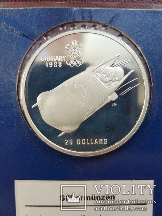 20 долларов Канада 1987год Серебро Олимпиада 31,1грамм в блистере, фото №3