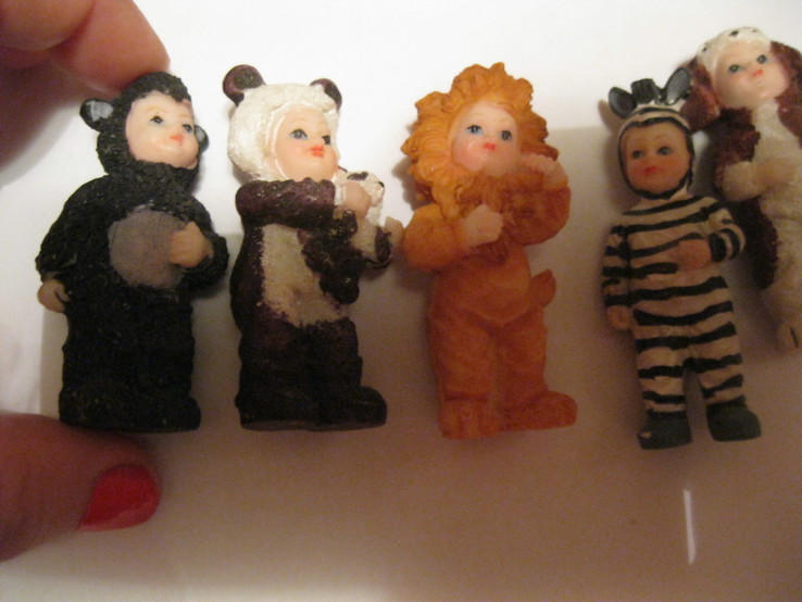 Фигурки детки куклы статуэтки типа анне гендес керамика 5шт-набор зебра лев собака, фото №7