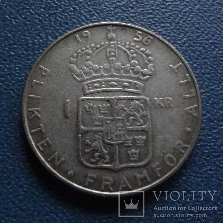 1 крона 1956  Швеция  серебро  (N.2.12)~, фото №2