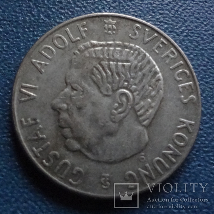 1 крона 1956  Швеция  серебро  (N.2.12)~, фото №3