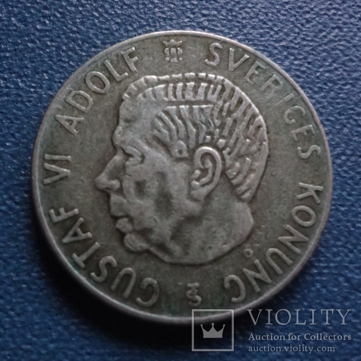 1 крона 1956  Швеция  серебро  (N.3.2)~, фото №3