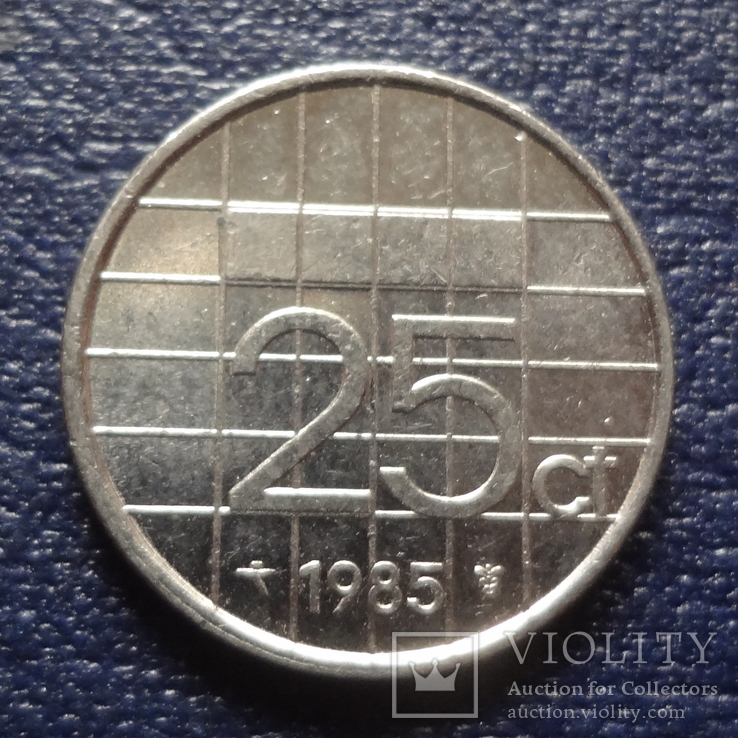 25 центов 1985 Нидерланды (N.6.2)~, фото №3