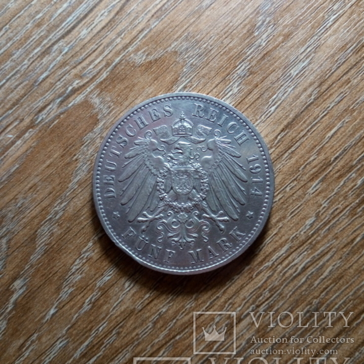 Саксония 5 марок 1914 г., фото №3
