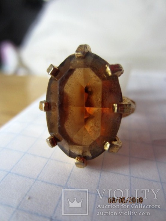 Винтажное кольцо с топазом Sarah Coventry 1960 США, фото №4