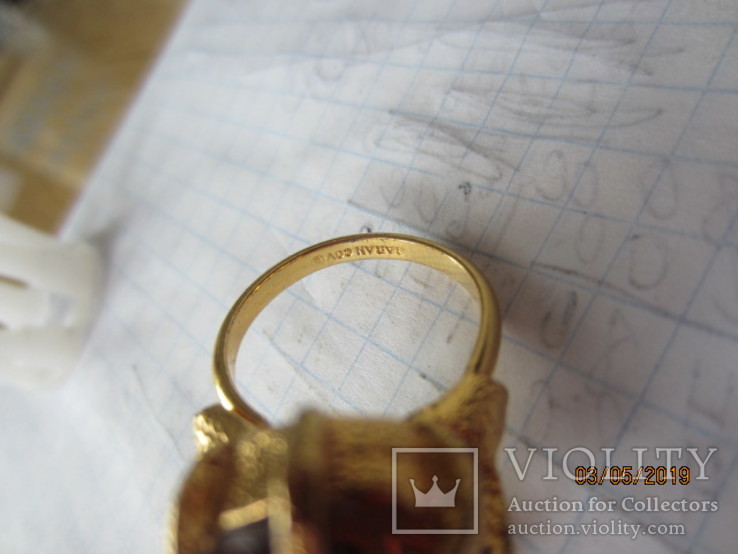 Винтажное кольцо с топазом Sarah Coventry 1960 США, фото №12