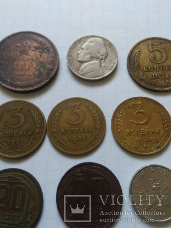 3 копейки 1931,1936,1946,1957+20копеек 1936,1955 +5центов 1940 г .+бонус, фото №3