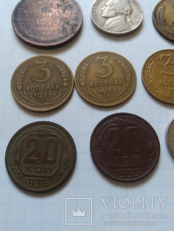 3 копейки 1931,1936,1946,1957+20копеек 1936,1955 +5центов 1940 г .+бонус, фото №4