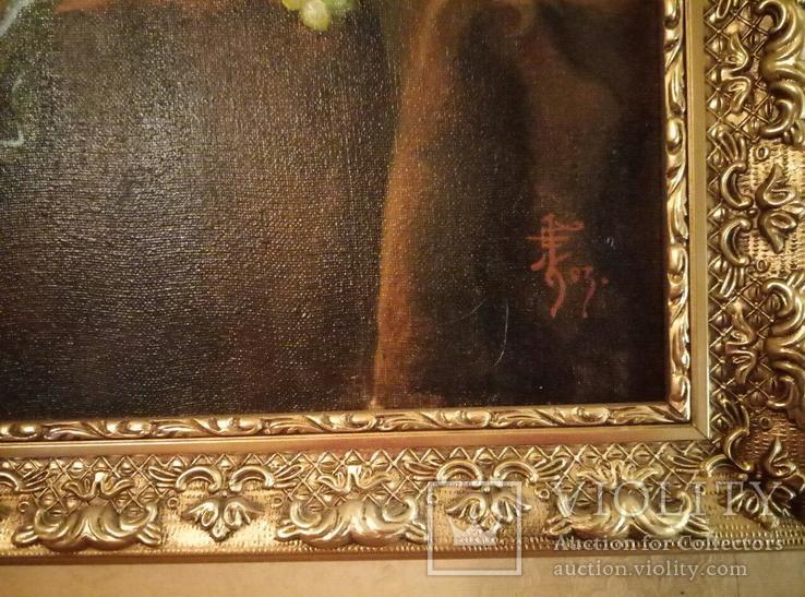 Копия картины "Натюрморт с омаром" голландского   художника Абрахама Ван Бейерена. 50x60, фото №5